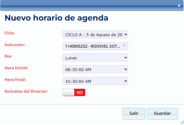 Agenda de trabajos de grado